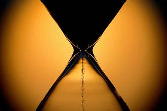 Close-up view of an hourglass