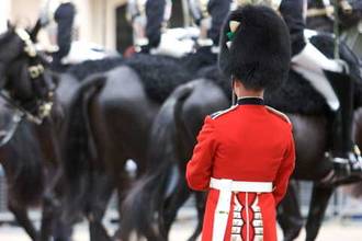 Protecting Her Majesty during Trooping the Color, London