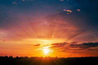 a beautiful sunset in the sky