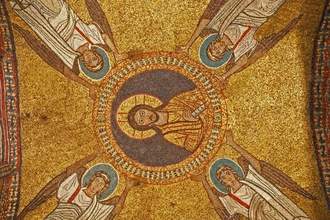 a byzantine mosaic from saint zenos chapel in santa prassede