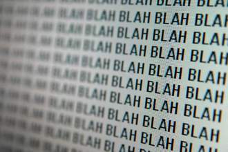 a computer screen with the word blah written all over