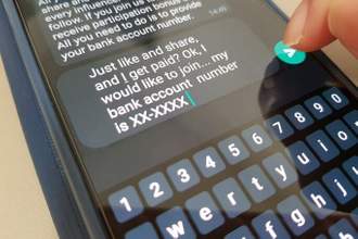 a person receive a scam message asking them to provide bank account number