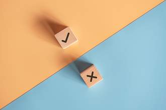 a-check-mark-and-x-mark-on-opposite-color-backgrounds