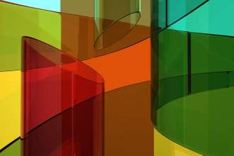 abstract translucent colored pieces