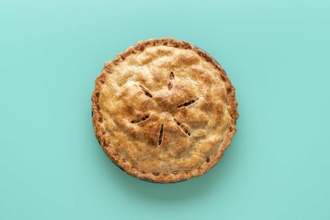 aerial view of a freshly baked apple pie