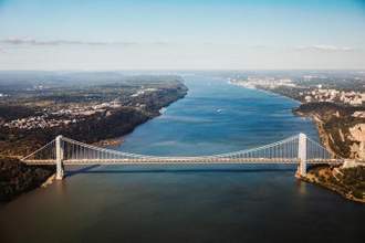 aerial view of george washington bridge in new york