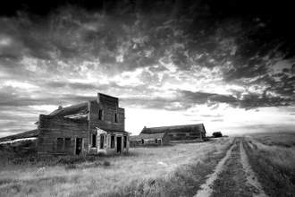 an abandoned small town in the middle of nowhere