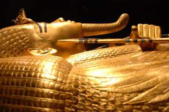an ancient solid gold sarcophagi