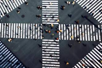 an overview of a four way crosswalk