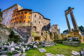 archeological area of the theatre of marcellus in the historic heart of rome