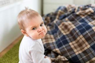 baby looking upset