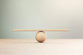 board balancing on ball