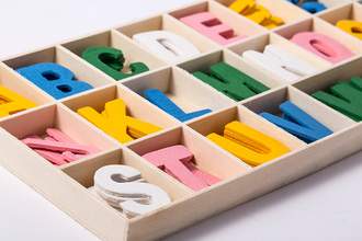 box of die cut letters