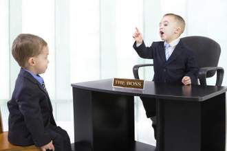 business man being scolded by his boss