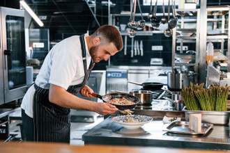 chef working on a dish