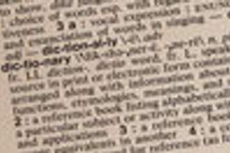 close up view of dictionary page