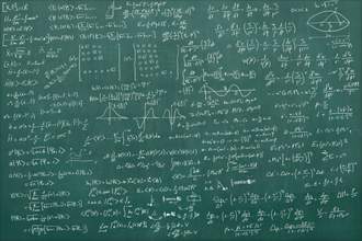 complicated math problems on a chalkboard