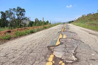 cracked broken road