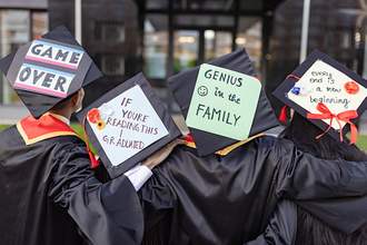 decorated graduation caps