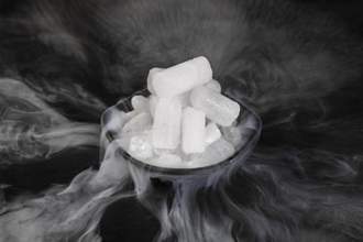 dry ice with fog on a black background