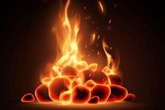 embers with flames coming out from the top