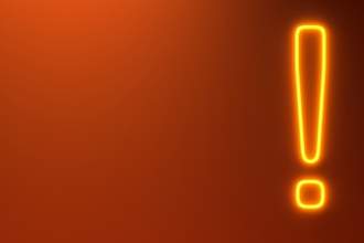 exclamation point in neon