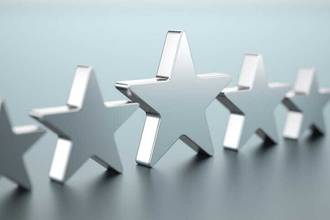 five silver stars lined up