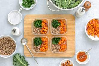 flat lay of meal prepping