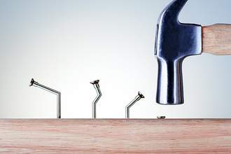 hammer messing up several nails