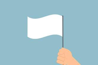 illustration of hand waving white flag