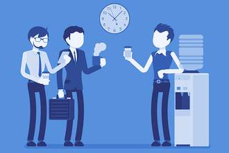 illustration of water cooler chat