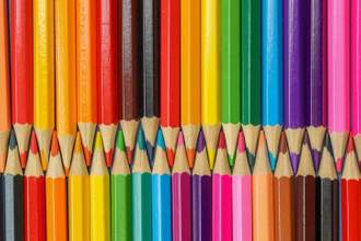 interlocking colored pencils