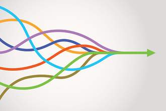 many arrows converging into one