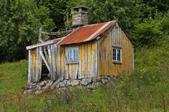 old wooden house falling apart