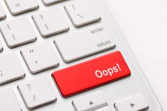 oops message on the backspace button of a keyboard