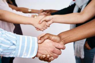 people shaking hands