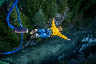 person bungee jumping