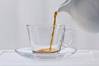 pot pouring small amount of coffee