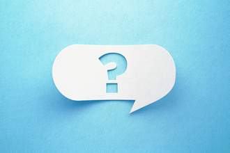question mark in speech bubble