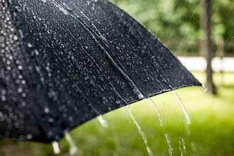 rain water rolling off an umbrella