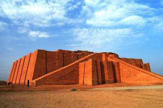 restored ziggurat in ancient ur