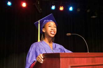 student speaker at a graduation ceremony
