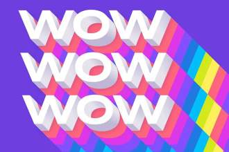 surprise wow 3d modern layered text