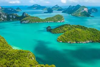 tropical group of islands in ang thong national marine park