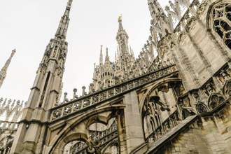 upward view of a milan cathedral