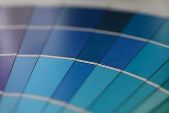 various blue paint swatches