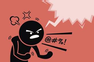 vector illustration of an angry man expressing himself