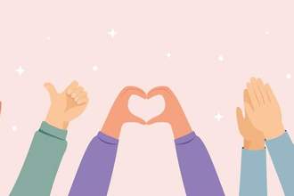 vector illustration of hands praising and clapping in the air