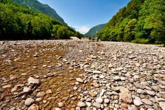 view of a dry river bed