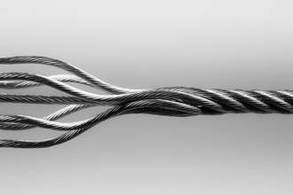 wire threads twisting into one